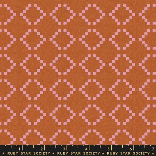 Woven Cotton Fabric - Rust with Squares - Ruby Star Society's Woven Warp & Weft Collection