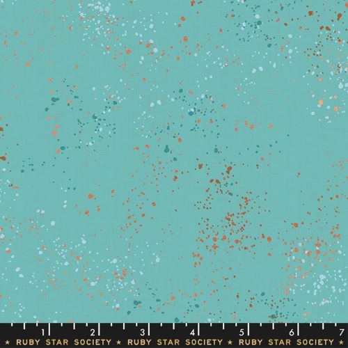 Quilting Fabric - Ruby Star Society Speckled in Turquoise with Metallic Accents Colour RS5027 72M