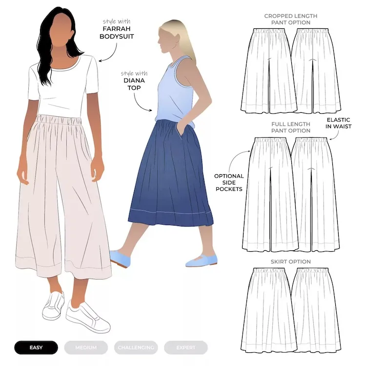 Style Arc - Rumi Woven Skirt and Pant Sewing Pattern Sizes 18 - 30