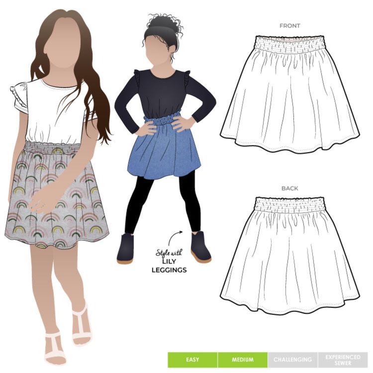 Style Arc - Ruth Kids Skirt Sewing Pattern Sizes 1 to 8 Years