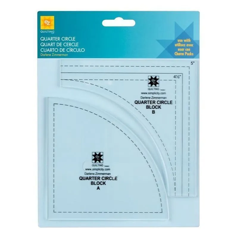 Patchwork & Quilting Ruler - Quarter Circle by Darlene Zimmerman for eZ Quilting