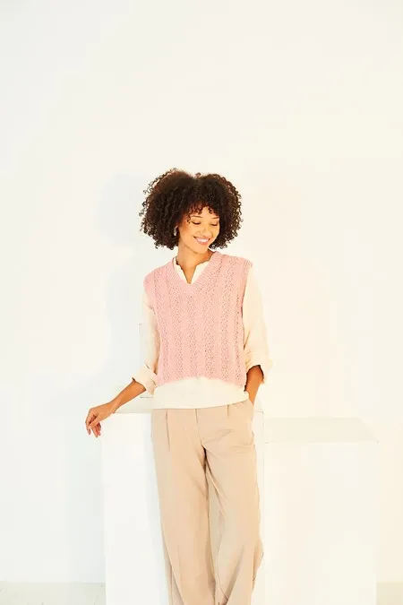 Knitting Pattern - Aran Tank and Waistcoat by Stylecraft 10156