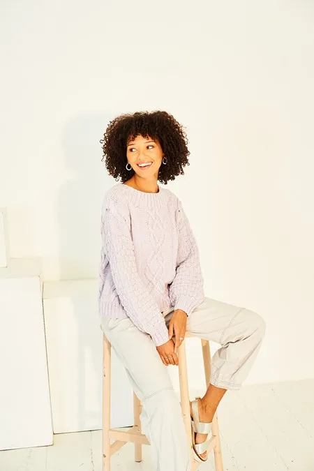 Knitting Pattern - Aran Cable Sweater by Stylecraft 10156