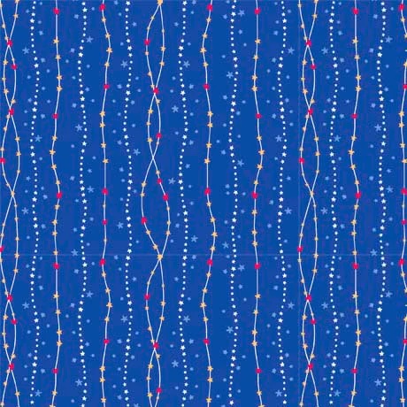 Quilting Fabric - Stars on Strings Blue from Sweet Sheeps by Turnowsky for Quilting Treasures 29364Y