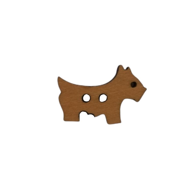 Buttons - 25mm Wooden Scotty Dog 