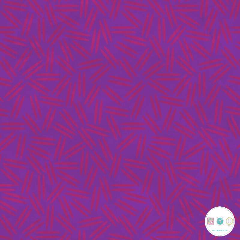 Quilting Fabric - Purple Dashes From Twist & Shout Collection For Rivers Bend