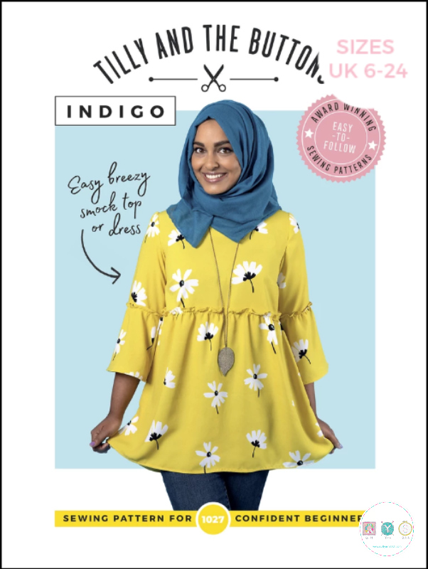 Tilly and The Buttons - Indigo Smock Top - Sizes UK 6 - 24 - Ladies Sewing Pattern