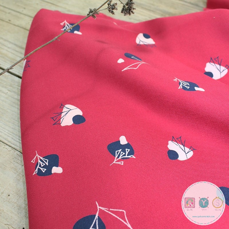 Viscose Crepe Fabric by Eglantine et Zoe - Windy in Grenadine Red