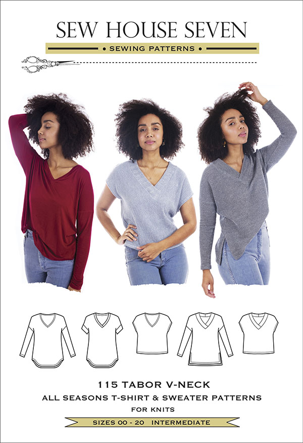 Sew House Seven - Tabor V Neck T-Shirt and Sweater Sewing Pattern