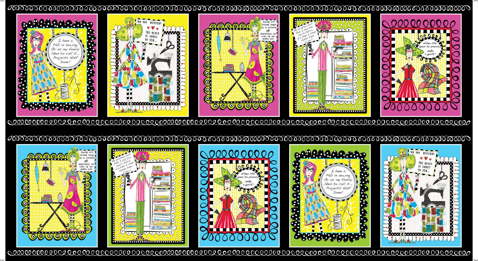 Quilting Fabric Panel - Dolly Mamas by Joey Heilberg for Quilting Treasures