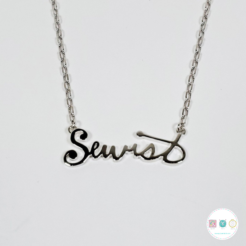 Gift Idea - Sewist Necklace - 20" Silver - Nickel Free - by The Quilt Spot - Sewing Gifts