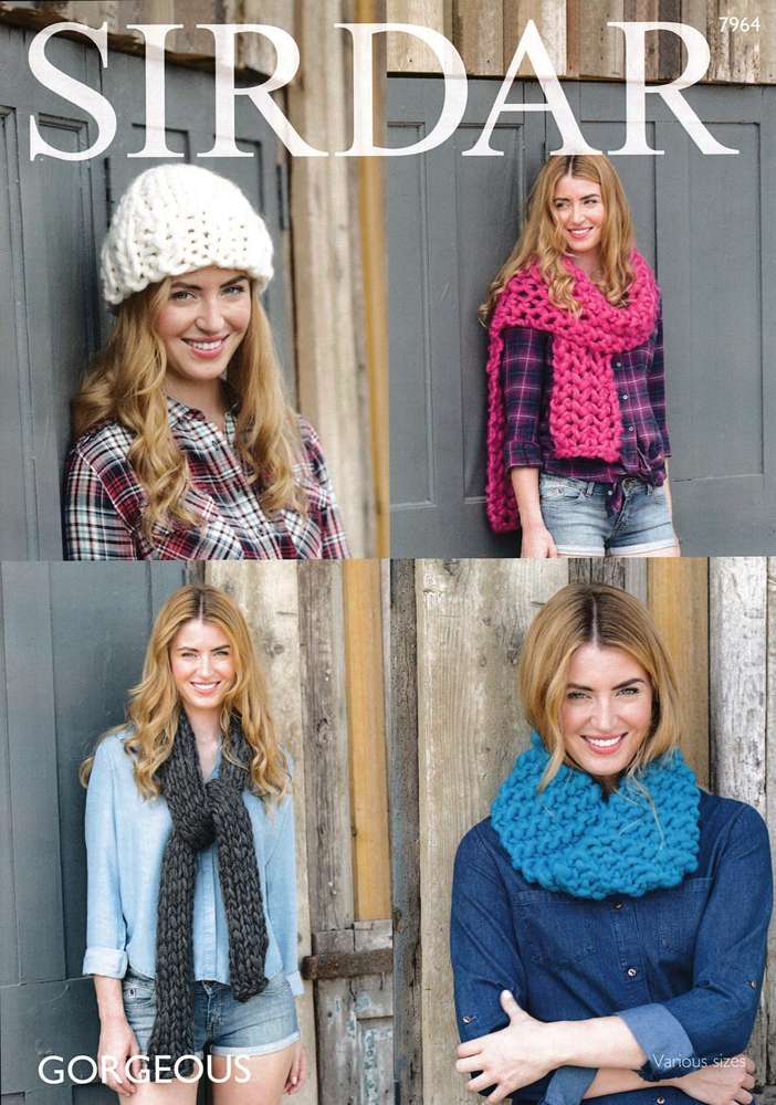 Sirdar 7964 - Ladies Hats & Scarves - Accessories in Gorgeous Wool