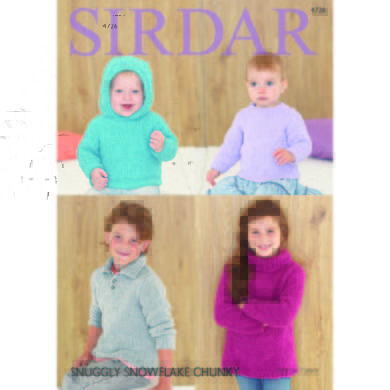 Baby & Childrens Sweater Patterns in Sirdar Snuggly Snowflake Chunky - 4726