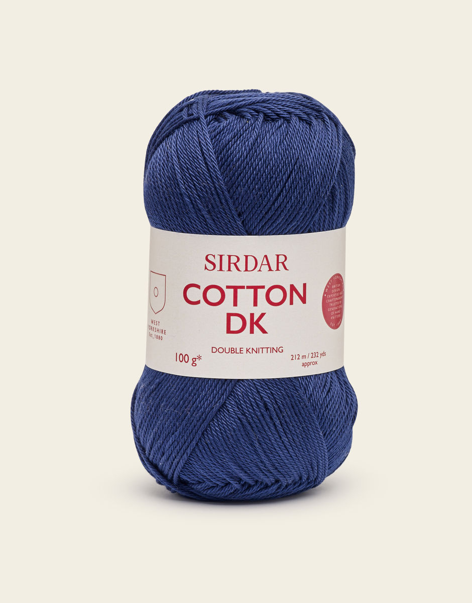Sirdar Cotton DK Yarn Navy Blue 514 100 Cotton Knitting
