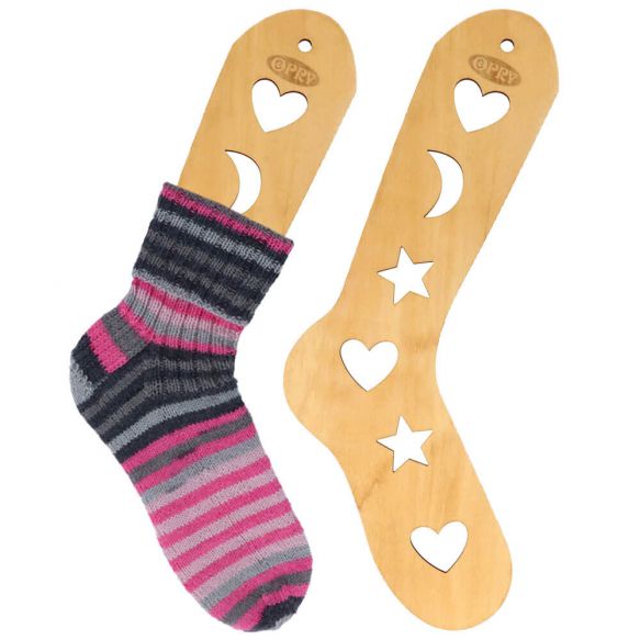 Wooden Sock Blockers Pair Size S Brown - 2PCS