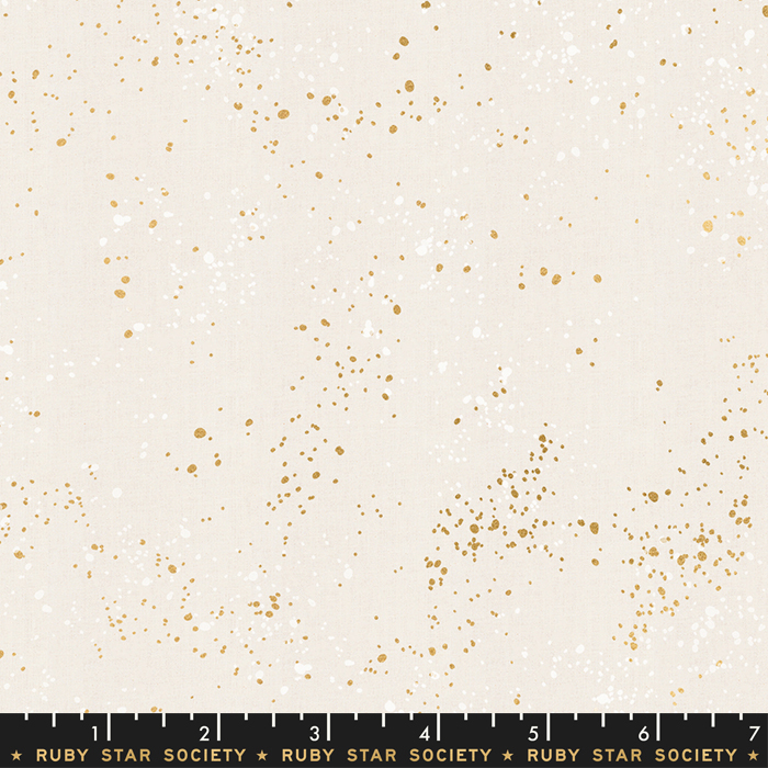 Quilting Fabric - Ruby Star Society Speckled in White Gold with Metallic Accents Colour RS5027 14M