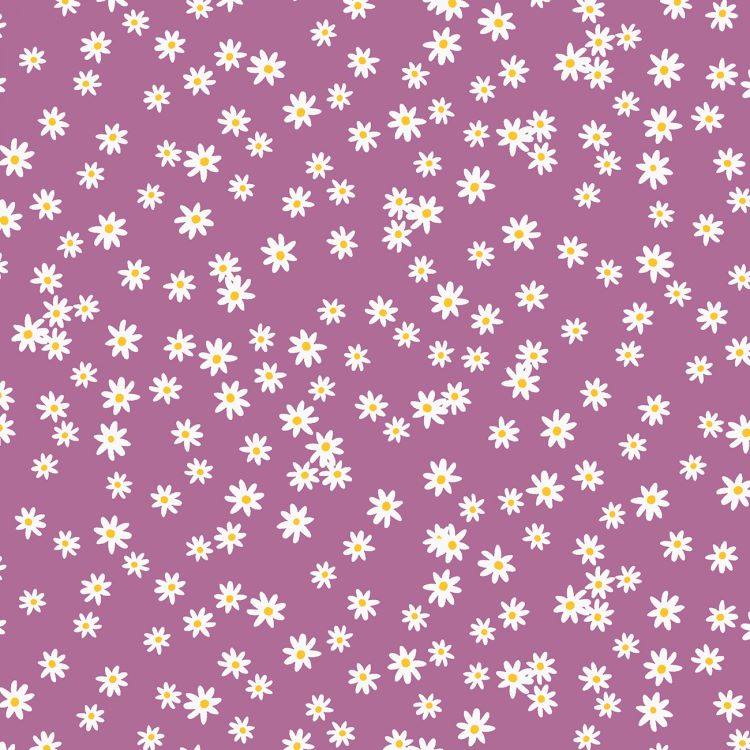 Quilting Fabric - Daisies on Purple from Ready Thready Sew by Dear Stella ST-D2186