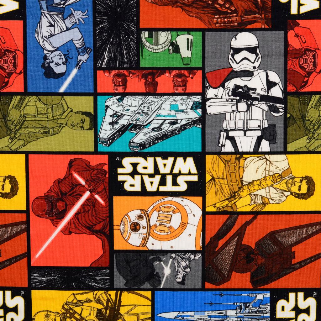 REMNANT - 0.2m - Cotton Jersey Fabric with Star Wars Comic Strip