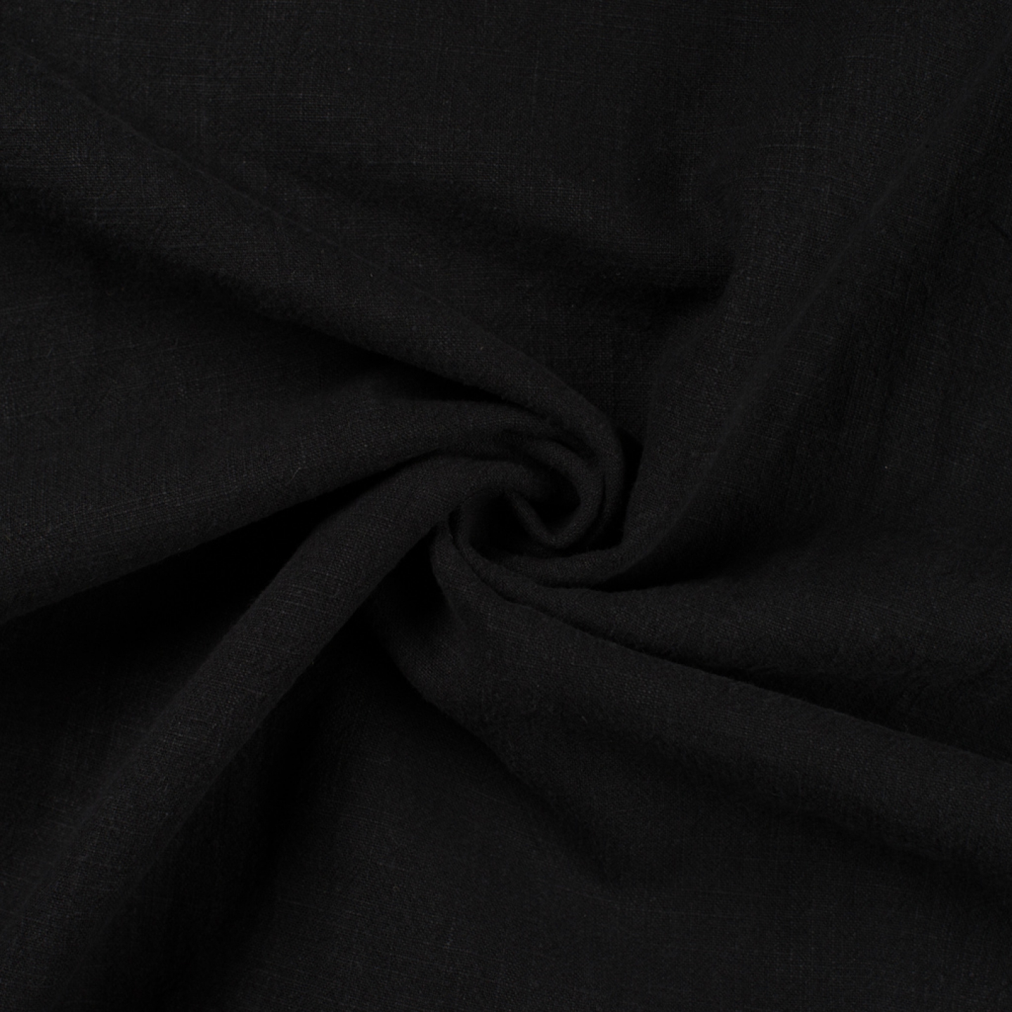 Stone Washed Linen Fabric in Black