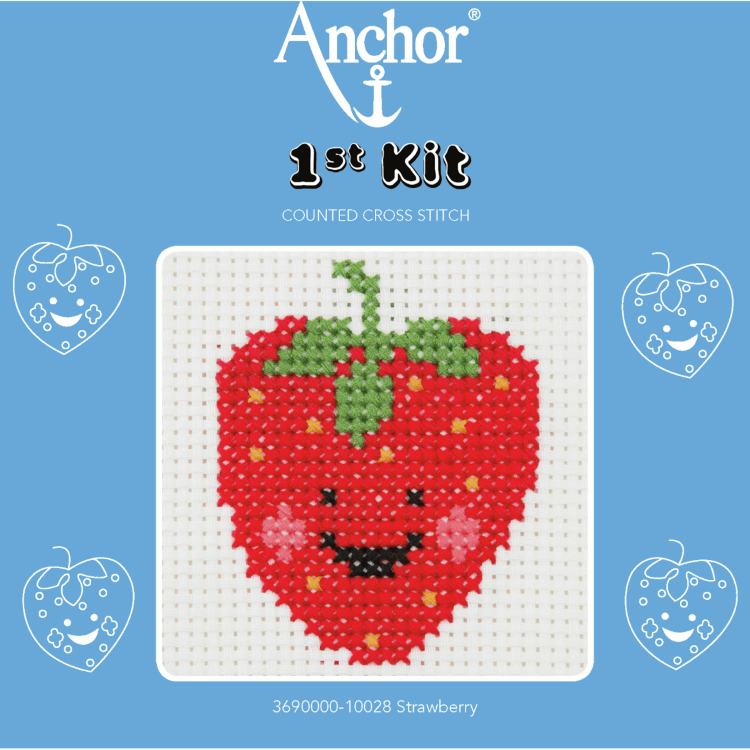 1st Cross Stitch Kit by Anchor - Strawberry