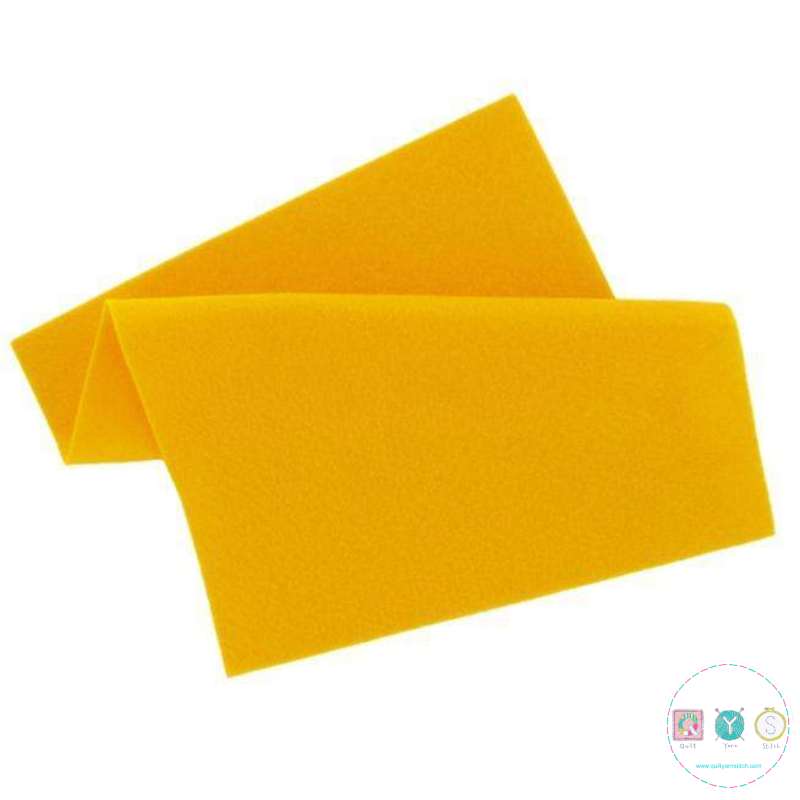 Sunny Yellow Felt Sheet - 12" Square - 30cm Square - Crafting Felt