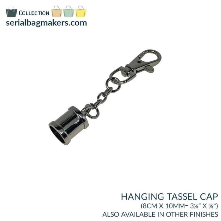 Bagmaking - 10mm Hanging Tassle Cap in Nickel by Serial Bagmakers