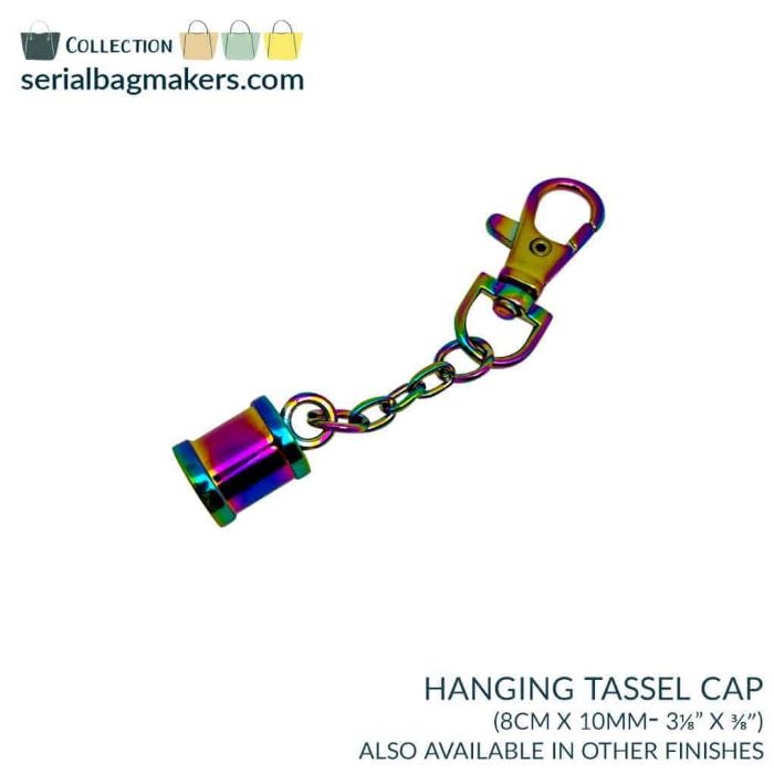 Bagmaking - 10mm Hanging Tassel Cap in Rainbow by Serial Bagmakers