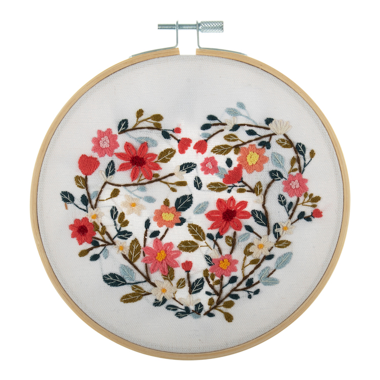 Floral Heart Embroidery Kit by Trimits