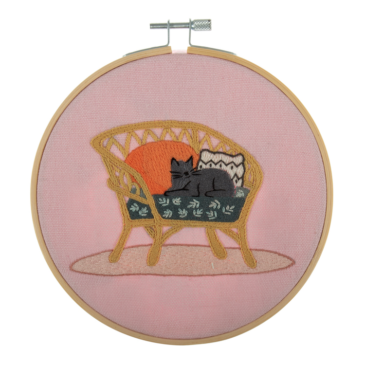  Cat On Chair Embroidery Kit by Trimits