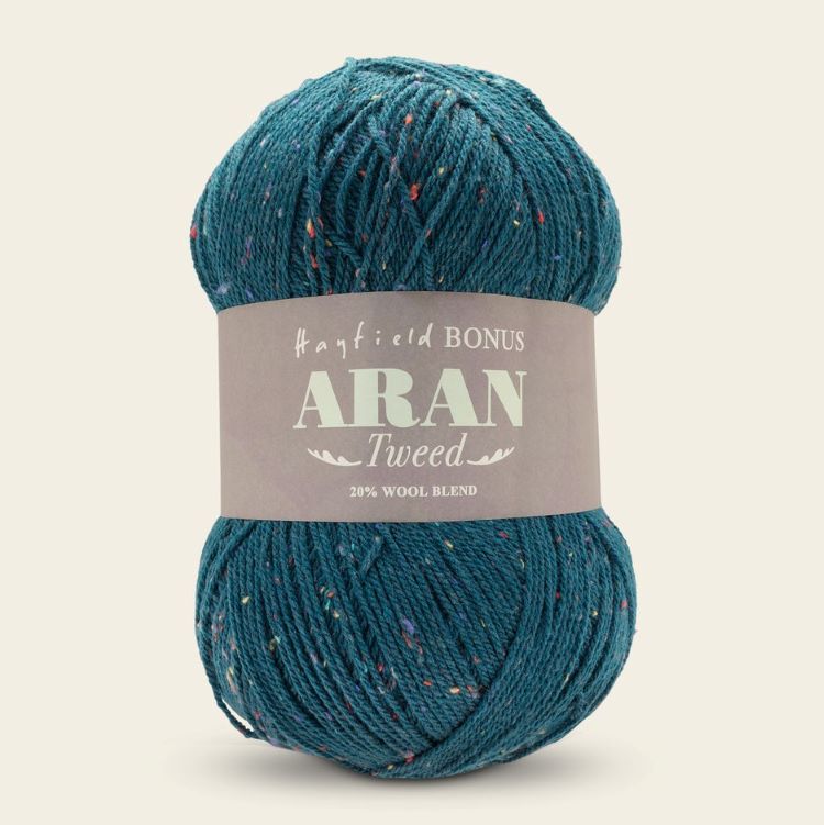 Yarn - Hayfield Bonus Aran Tweed in Teal 637