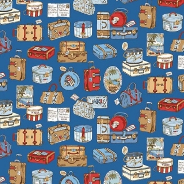 Quilting Fabric - Luggage from Teddys Travels by Deborah Edwards for Northcott