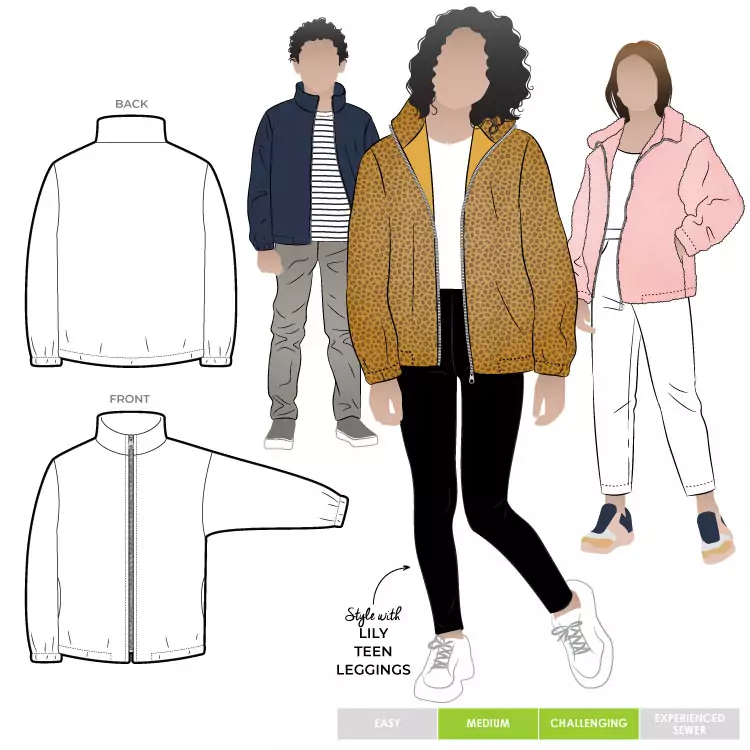 Style Arc - Teddy Teens Jacket Sewing Pattern Ages 8 to 16