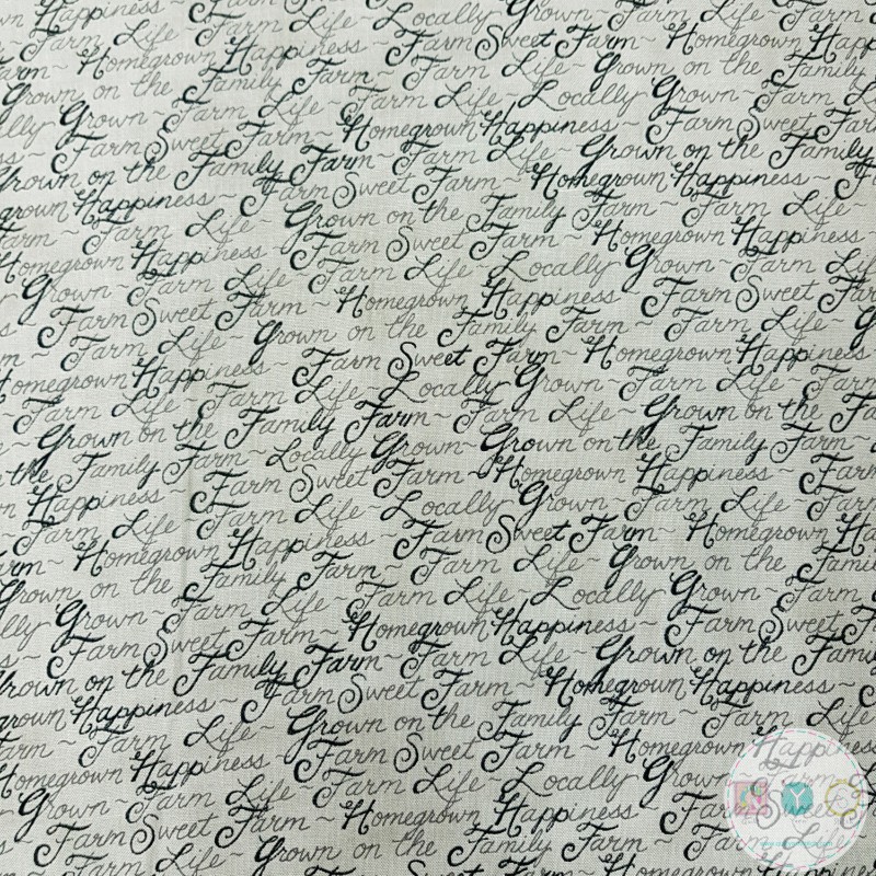 Quilting Fabric - Script on Pebble Grey by Deb Strain for Moda 