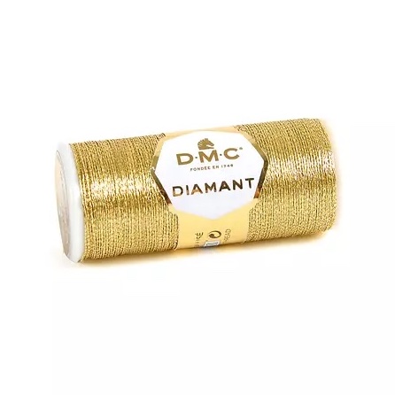 DMC Diamant Metallic Embroidery Thread in Bright Gold Colour D3821