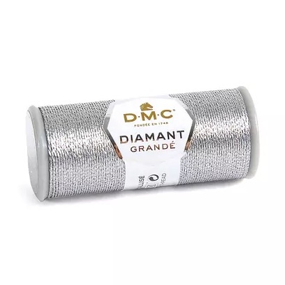 DMC Diamant Grande Metallic Embroidery Thread in Silver Colour G415