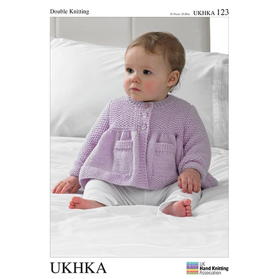 UKHKA 123 - Baby Cardigan & Blanket Set - DK - Knitting Pattern