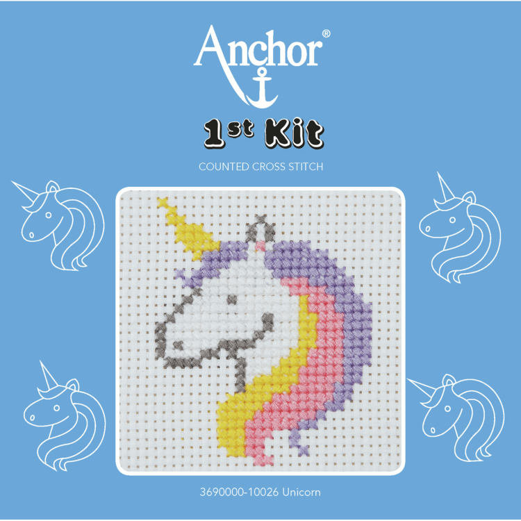 1st Cross Stitch Kit by Anchor - Unicorn