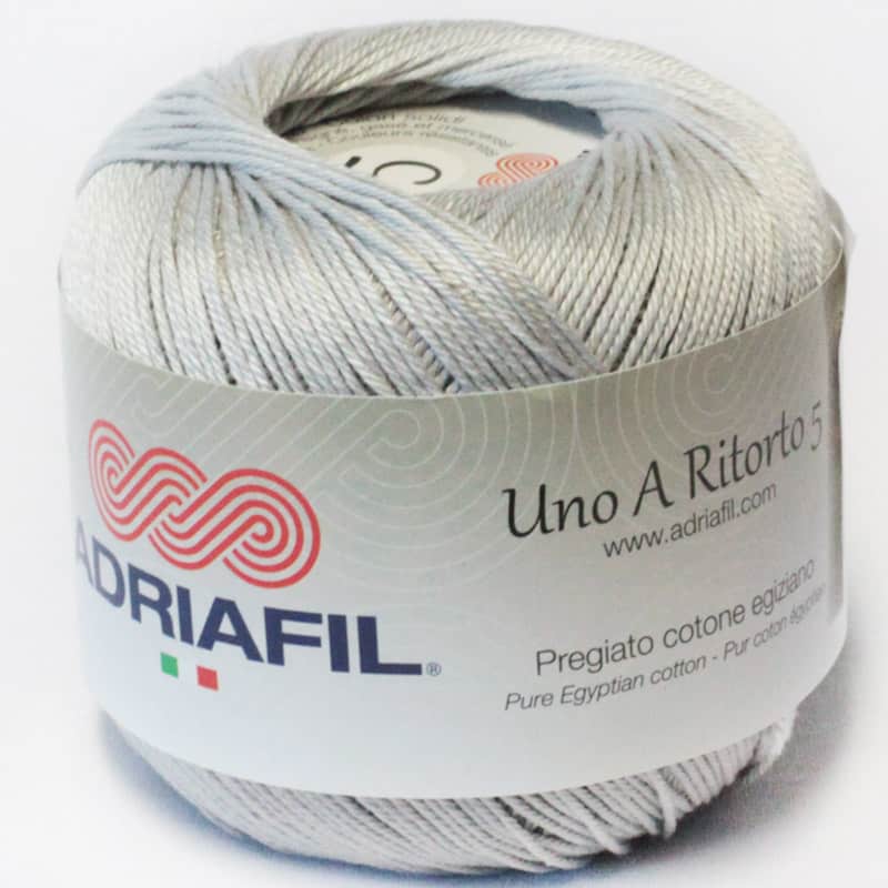 Yarn - Adriafil Uno A Ritorto 5 in Pearl Grey Colour 28