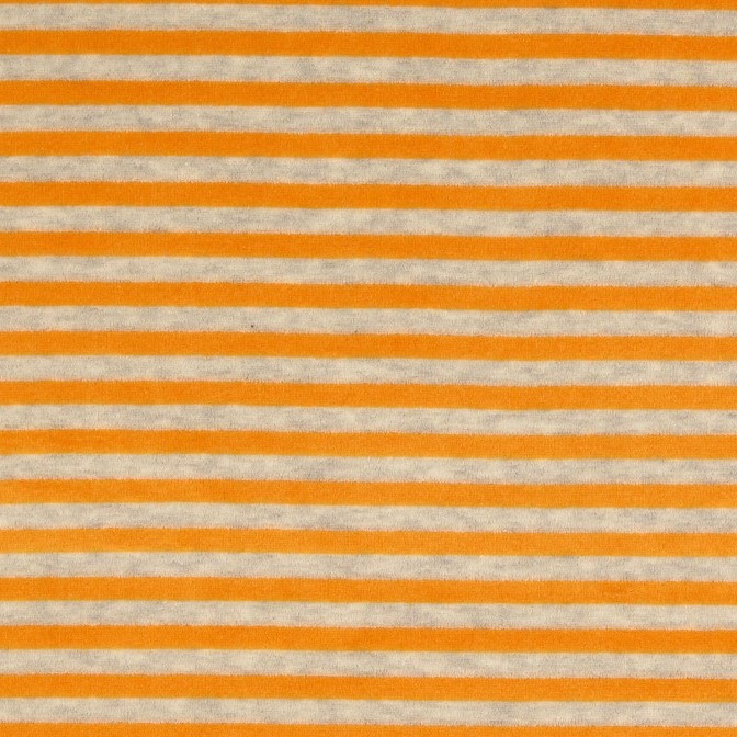 Nicki Velour Sweatshirt Fabric with Yellow and Grey Stripes