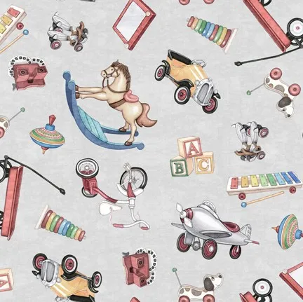 Quilting Fabric - Vintage Toys by Dan Morris from Toyland by Quilting Treasures