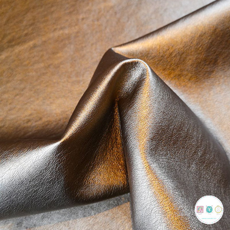 Faux Leather Fabric in Copper
