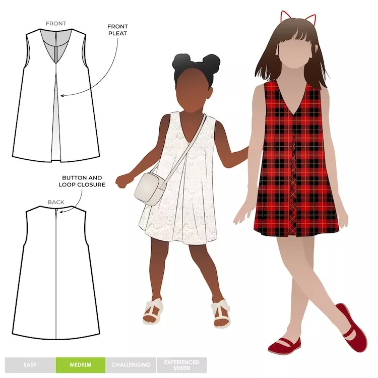 Style Arc - Vivian Kids Dress Sewing Pattern Ages 2 to 14