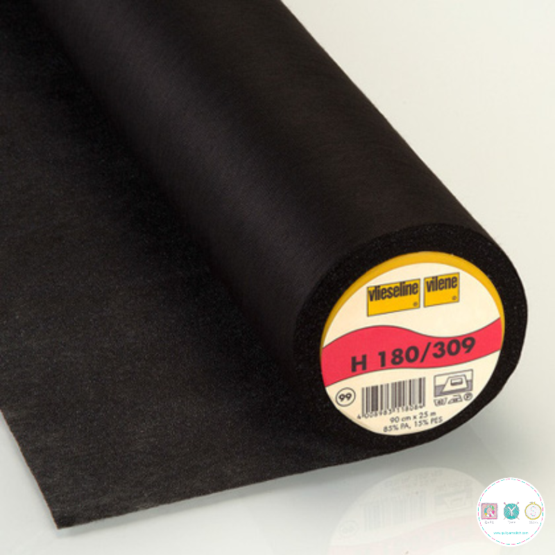 Vl309 Black - H180 - Vilene Easyfuse Ultrasoft Light Weight Interlining - Vlieseline - Dressmaking