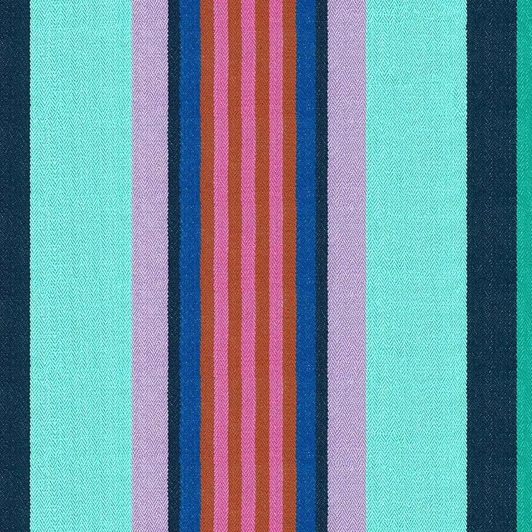 Yarn Dyed Cotton with Large Stripes on Jade Green by Anna Maria Textiles