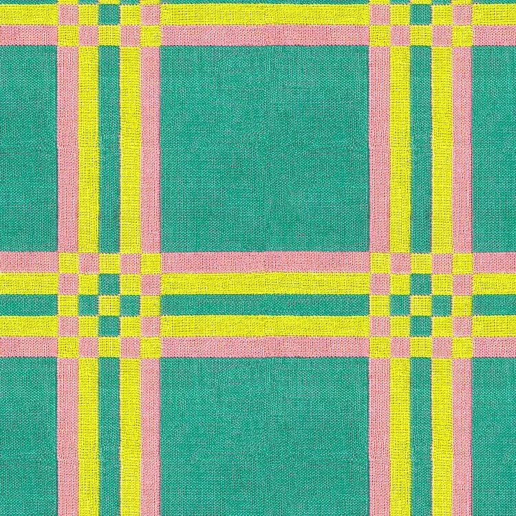 Yarn Dyed Cotton with Large Plaid Neon Plaid on Turquoise Blue by Anna Maria Textiles