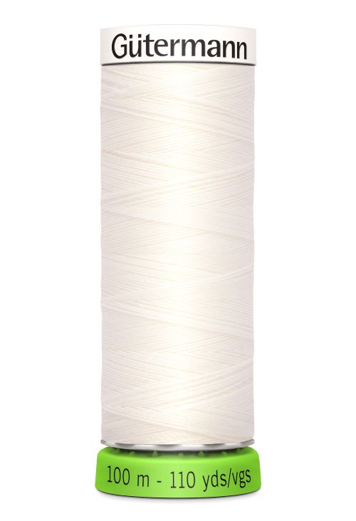 Gutermann Sew All Thread - Warm White Recycled Polyester rPET Colour 111