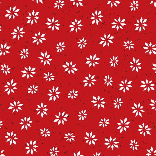 Flower on Red fabric  - Warm Wishes by Hannah Dale for Maywood Studio