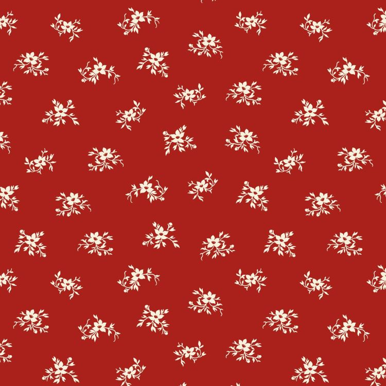 Quilt Backing Fabric 108" Wide - Cream Floral on Red by Gerri Robinson for Riley Blake WB655R-Barnred