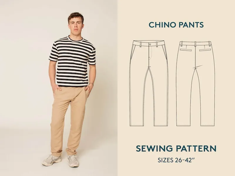 Wardrobe by Me - Chino Pants Men's Cut Sewing Pattern