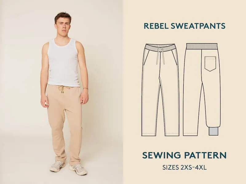  Wardrobe by Me - Rebel Mens Sweat Pants Sewing Pattern